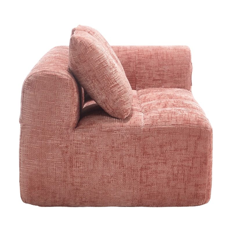 Chenille Loveseat Sofa Upholstered Deep Seat Sofa, Lounge Couch Corner Sofa Minimalist Modular Couches for Apartment