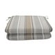 preview thumbnail 6 of 21, Sunbrella Striped fabric 18in. square seat pad with 10 options (2 pack) - 18"W x 18"D x 2.5"H Trusted Fog