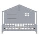 preview thumbnail 4 of 7, Grey Twin House Bed with Shelves, Window, Light Strip, Easy Assembly