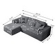 preview thumbnail 29 of 48, 102.76" Corduroy Cloudy L Shaped Sofa with Headrests