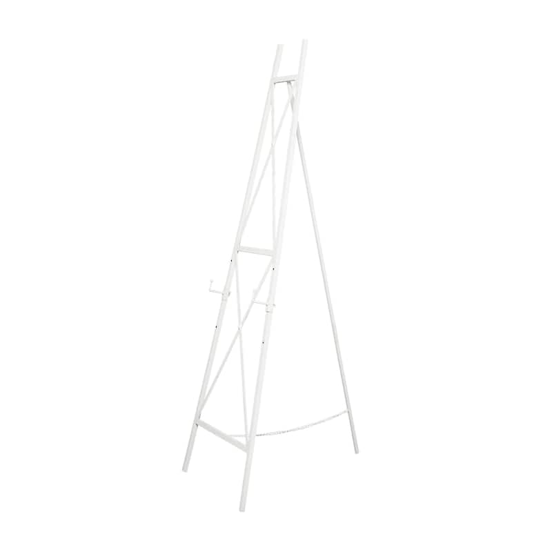 Metal Tall Adjustable 3 or 2 Tier Display Easel with Chain Support - White - Roche River Decor - White - 19"W, 64"H
