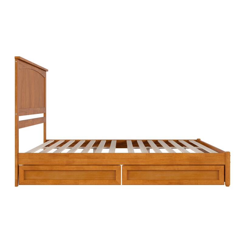 Malta Platform Bed with Panel Footboard and Storage Drawers
