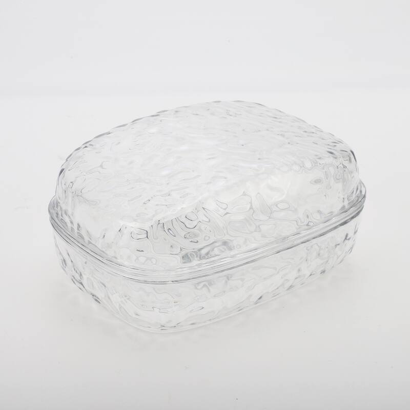 Waterproof with Cover Soap Holder for Bathroom 5.51"x4.13"x2.52" 1 Pc