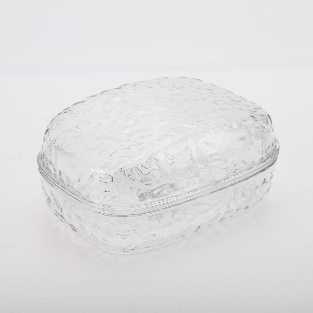 Waterproof with Cover Soap Holder for Bathroom 5.51"x4.13"x2.52" 1 Pc