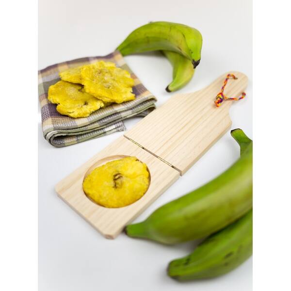 Bene Casa large wooden tostonera, plantain smasher, dough flattener