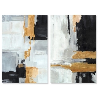 Balanced Gold Abstract Set Canvas Print By Remedy - Bed Bath & Beyond ...