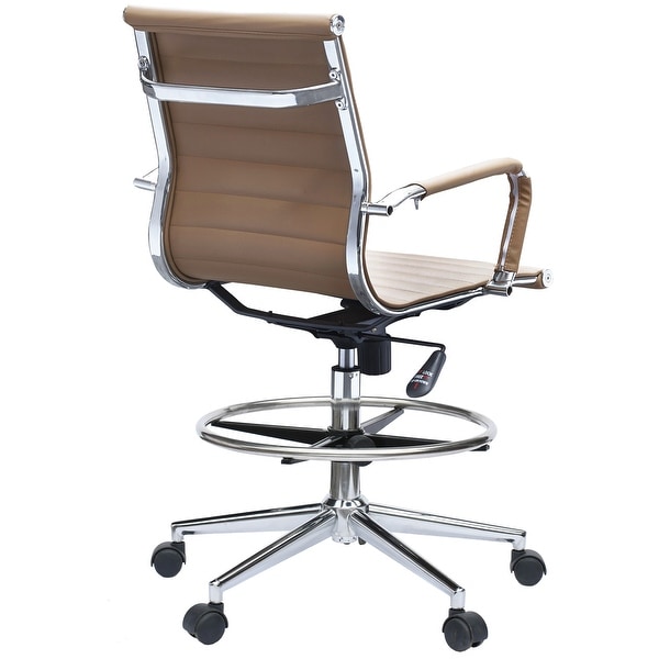 Details about   Mesh Drafting Chair Mid-Back Office Chair Adjustable Height with Footrest Black 
