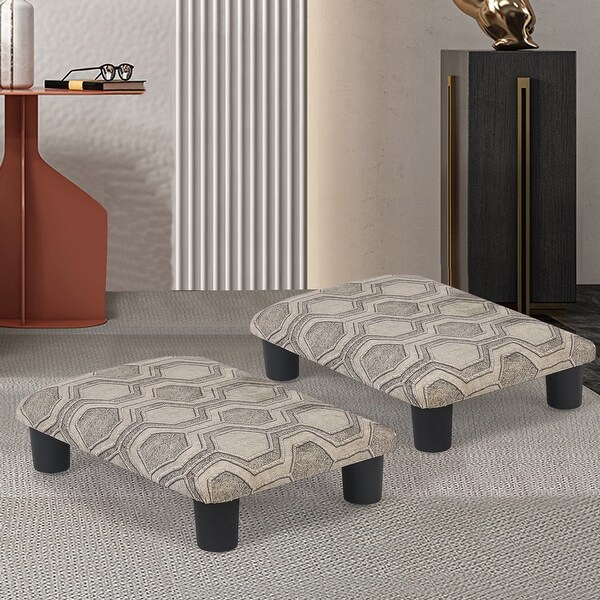 Adeco Set of 2 Footrest Ottoman Linen Low Foot Stools On Sale Bed Bath Beyond 39485462