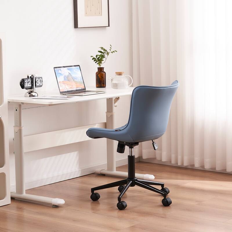 Armless Office Chair Swivel Home Office Desk Chairs with Wheels