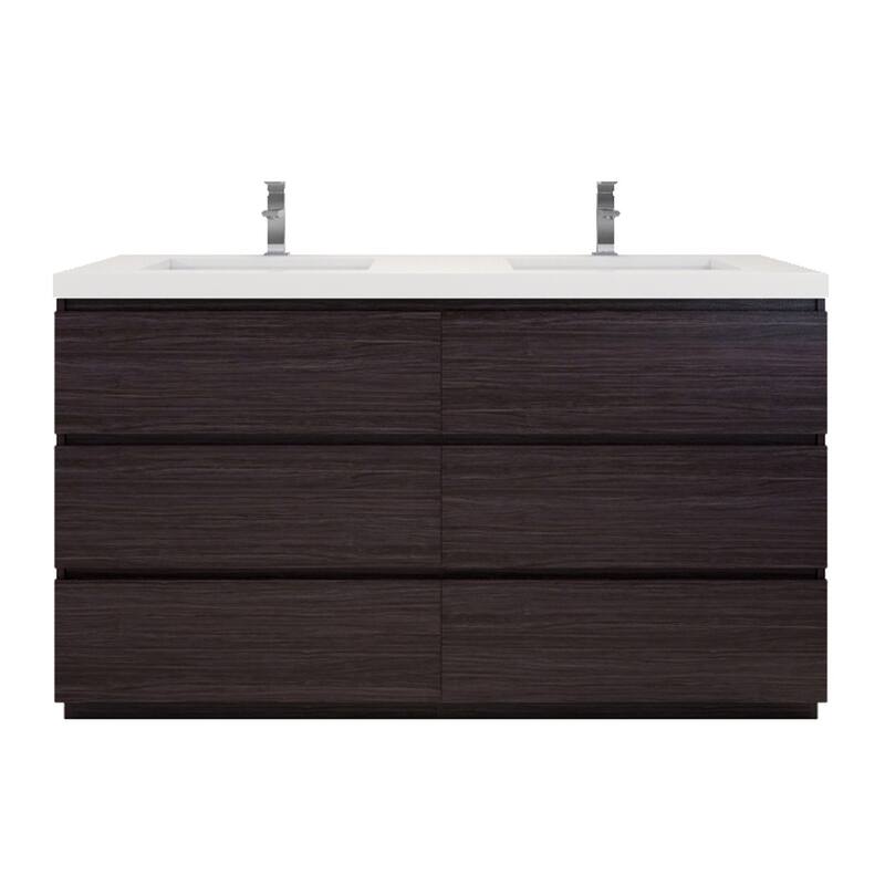 Aron 60'' Freestanding Vanity with Double Reinforced Acrylic Sink