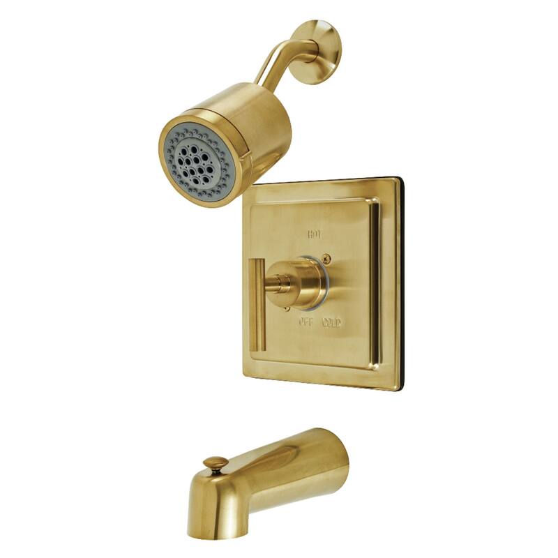 Kingston Brass Manhattan Single-Handle Tub and Shower Faucet - Brushed Brass
