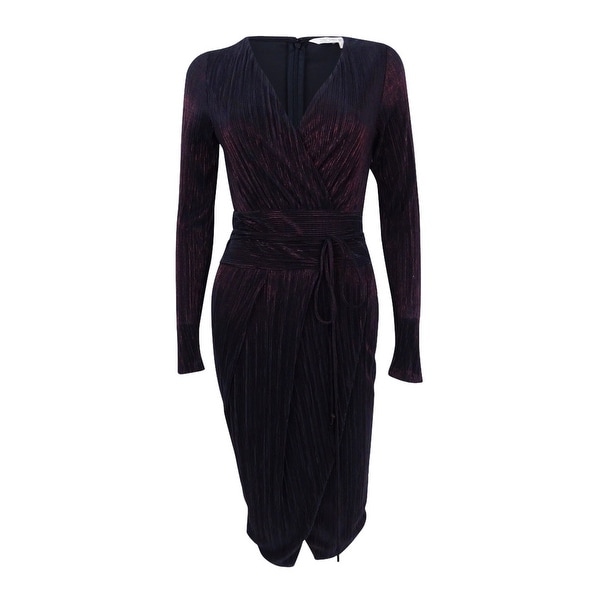 rachel roy metallic wrap dress