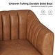 preview thumbnail 23 of 43, Alfons Industrial Leather Chair with Channel Tufting and Metal Leg by HULALA HOME