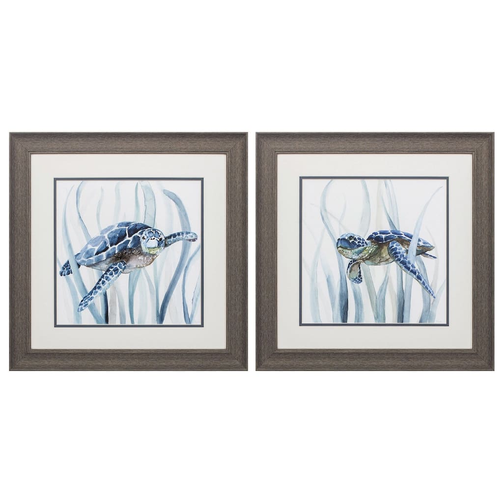 Propac Images Turtle in Grass Set of 2 Wall Art - Blue