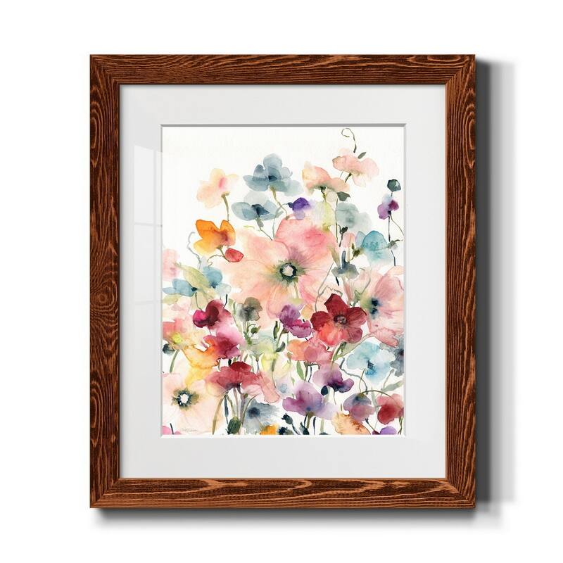 Poppies and Sweetpeas-Premium Framed Print - Ready to Hang