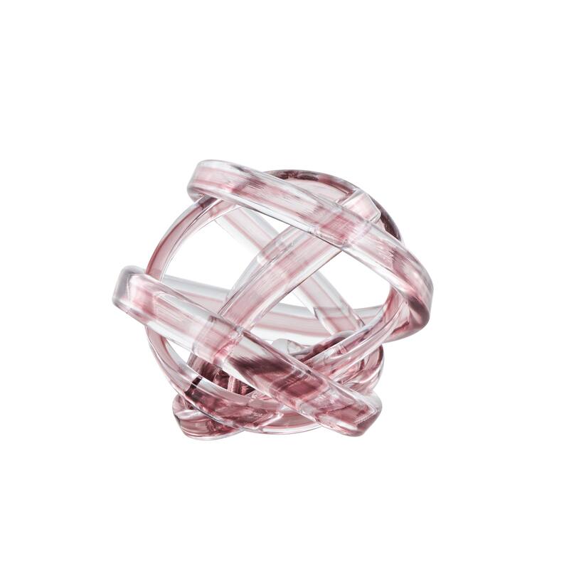 Pink, Dark Blue or White Glass Brushed Ombre Twisted Geometric Sculpture