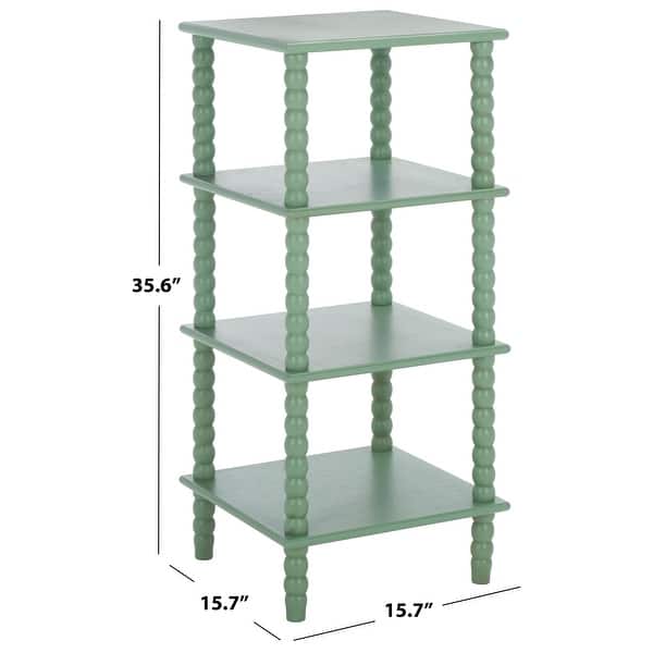 dimension image slide 3 of 5, SAFAVIEH Home Dilyn 4 Tier Shelving Unit - 16" W x 16" D x 36" H