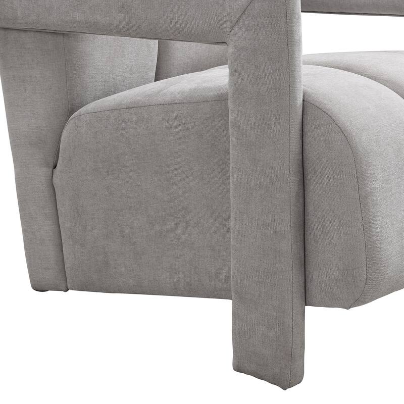 26.3'' Modern Minimalist Leisure Armchair, Armchair With L-Shaped Armrests And Polyester Fabric