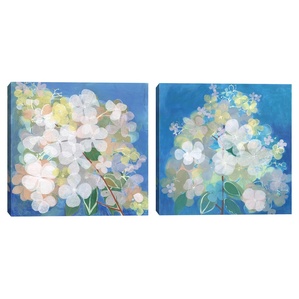 Hydrangea Aqua Tissue & Hydrangea Blue Tissue by Maret Hensick Canvas Art Prints
