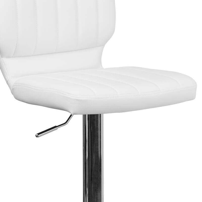 Contemporary Chrome Adjustable Bar Stool - 16.5"W x 19"D x 34.5" - 43"H