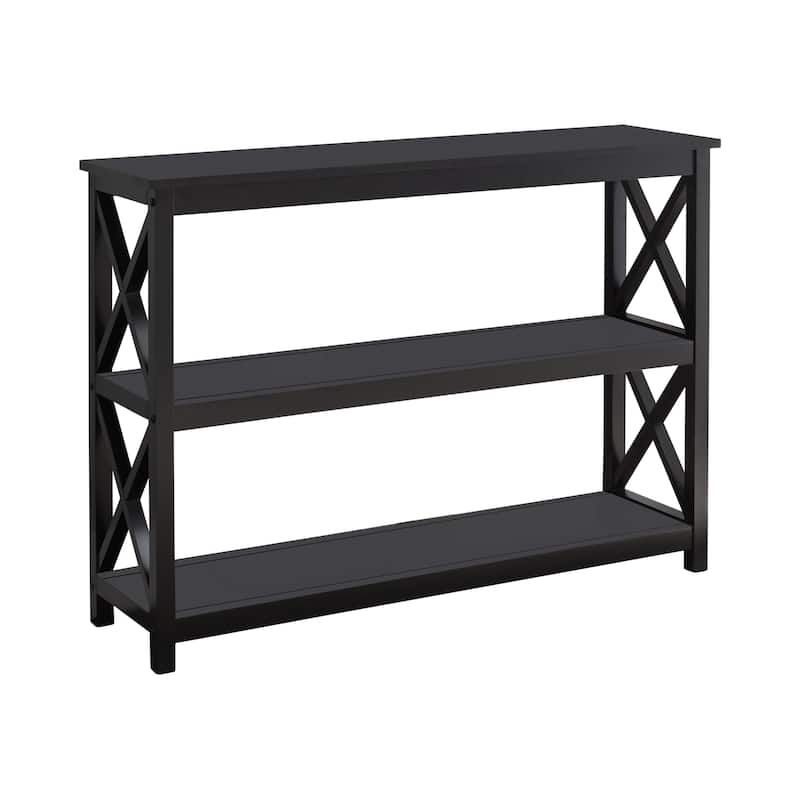 Contemporary 2 Shelves Black Console Table