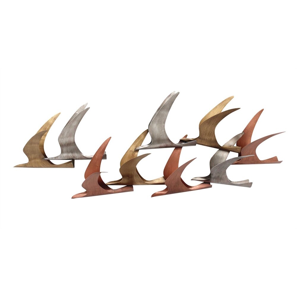 Shop Striking Metal Flying Birds Wall Decor Multicolor Free
