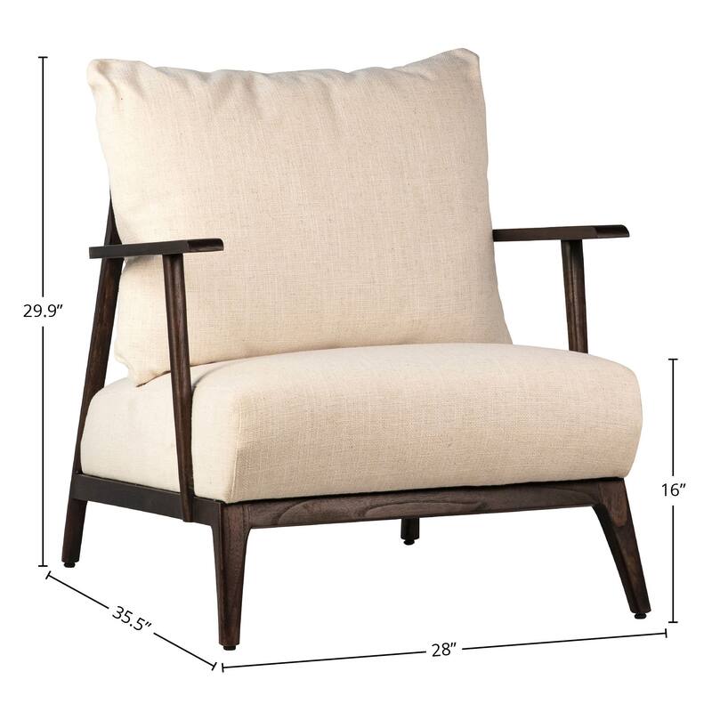 Veronica Linen Blend Upholstery Occasional Chair, Off-White