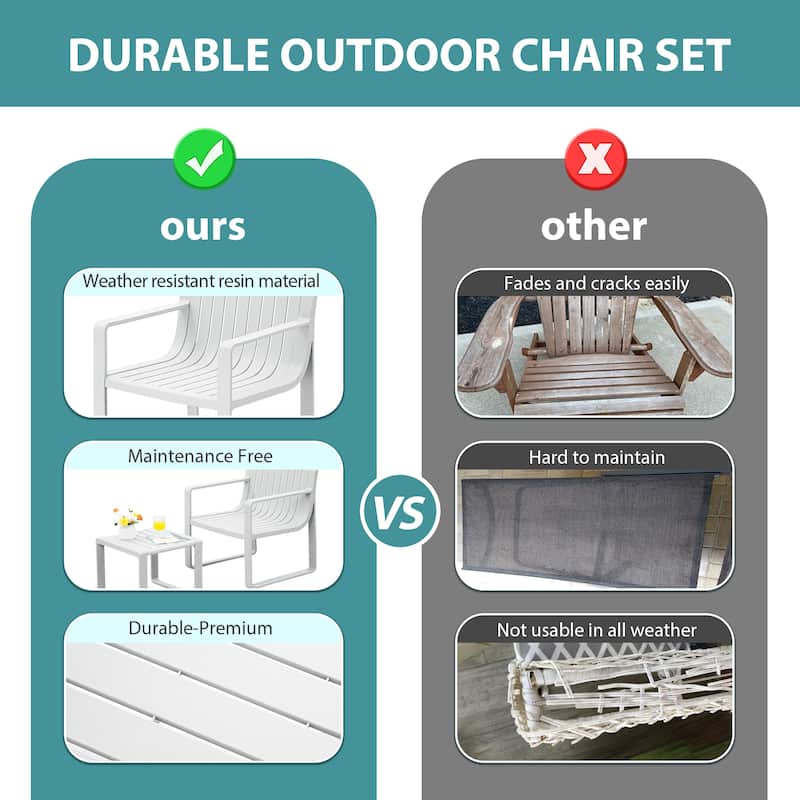 Werph Outdoor Patio Furniture Set, Patio Chairs with Outdoor Table