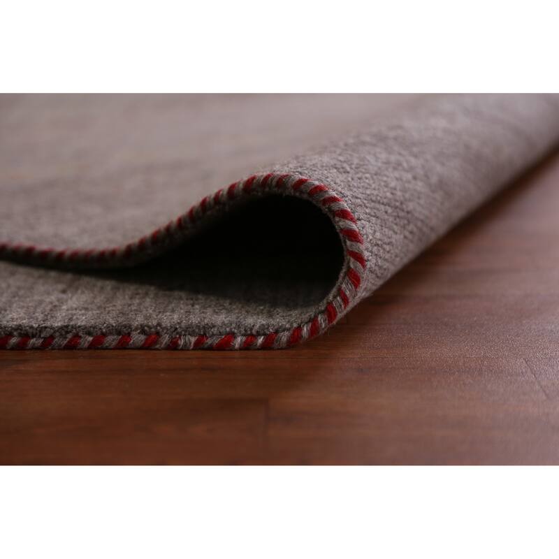 Hand Knotted Oriental 100% Wool Carpet Tribal Tribal Greys & Charcoal Gabbeh Area Rug - 9' 9'' X 8' 0''