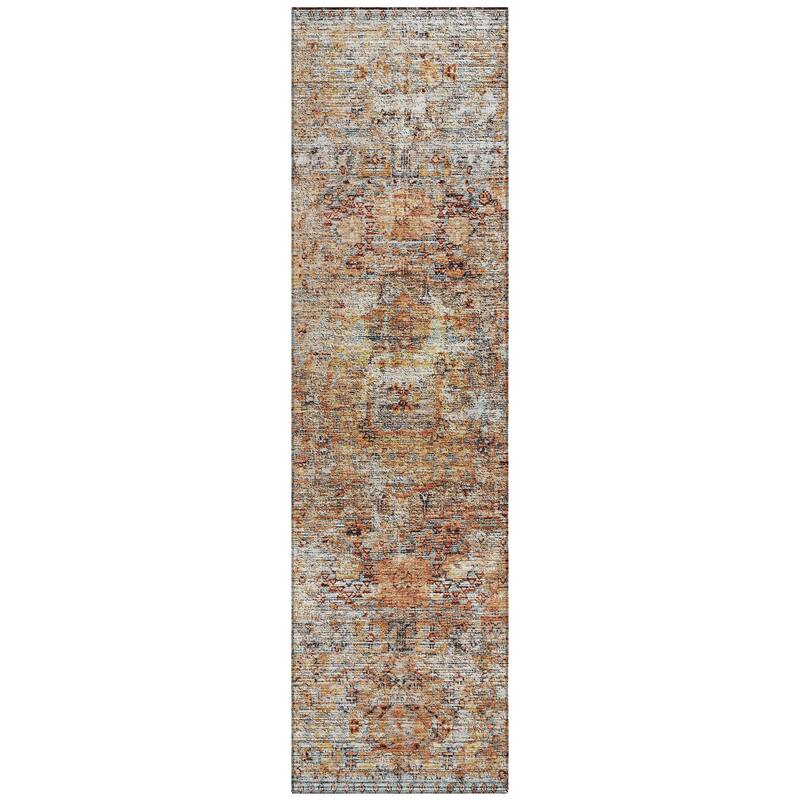 Machine Washable Indoor/ Outdoor Vintage Traditional Chantille Rug