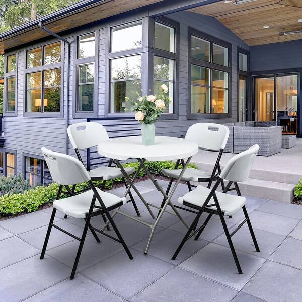 slide 2 of 11, Garden Plastic Folding Chairs, Home Office Chairs, Set of 4