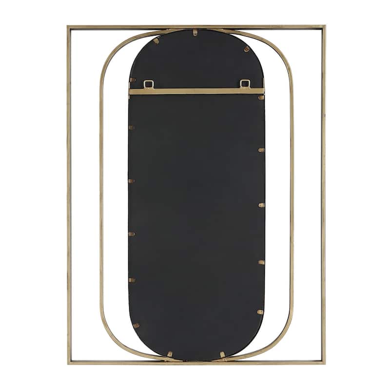 Antique Finish Beveled Oval Wall Mirror - 40" - Gold