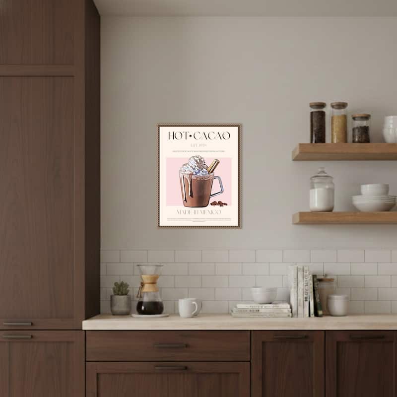 A Mug of Creamy Hot Cacao by Nazma Khokhar (16 x 20 in.), Framed Canvas Wall Art Print