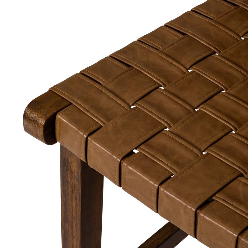 Maven Lane Noah Kitchen Dining Stool with Vegan Leather