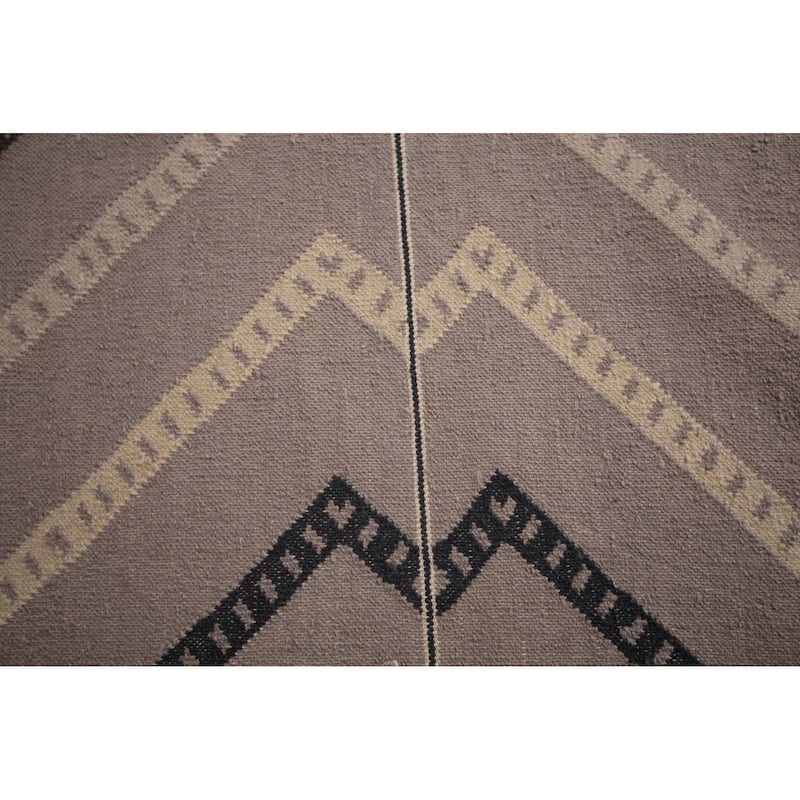 Flat Weave Kilim Durrie Oriental Large Area Rug Geometric Carpet - 10'5" x 19'2"