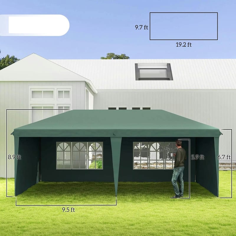 10'x20' Pop Up Canopy Tent with 4 Sidewalls,Instant Gazebo,Carry Bag