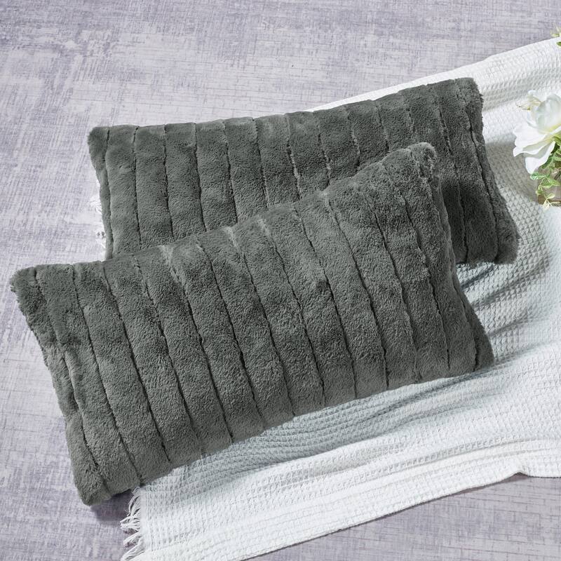 Serenta SuperMink Solid Color Throw Pillow Shell Cushion Cover Set