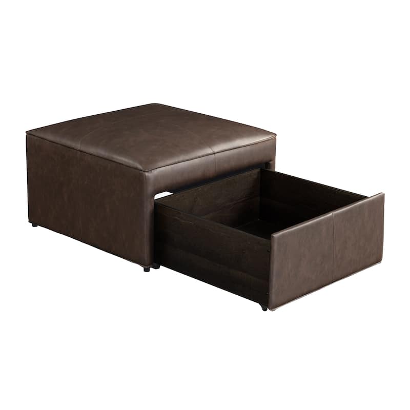 Studio Living Hanson Storage Ottoman in Faux Leather