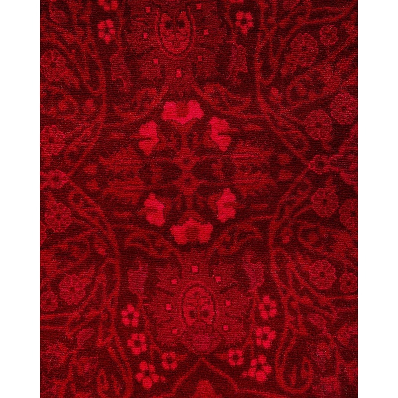 Overdyed, One-of-a-Kind Hand-Knotted Area Rug - Pink - 3' 2" x 22' 7"