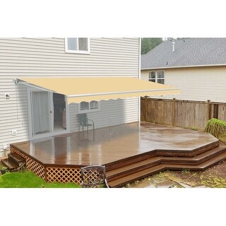 ALEKO 10x8 Feet Retractable Outdoor Patio Awning Deck Sand 8 X 10 for sale online 