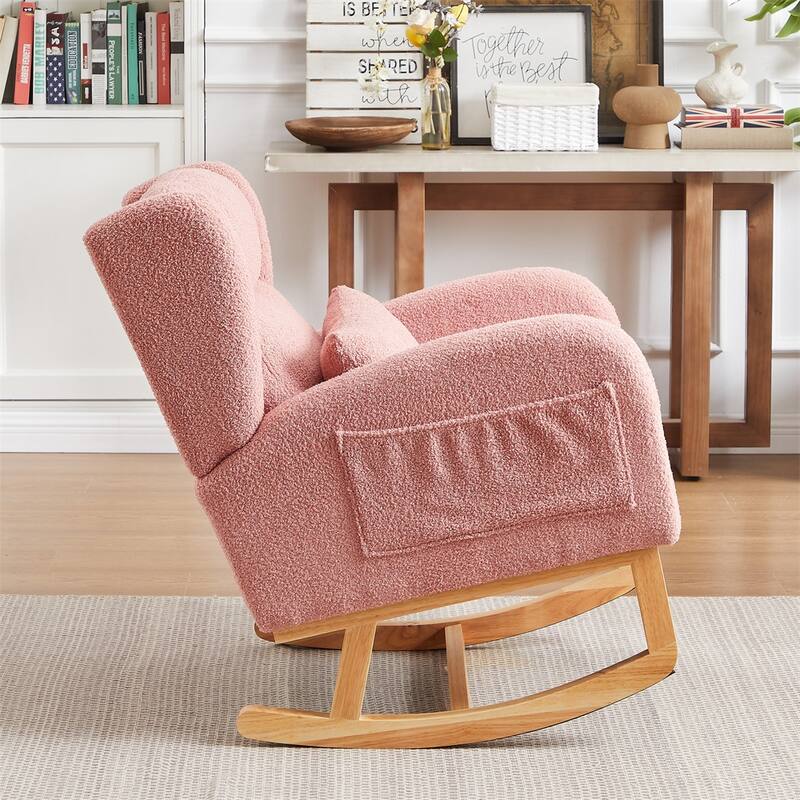 Modern Accent High Backrest Living Room Lounge Arm Rocking Chair