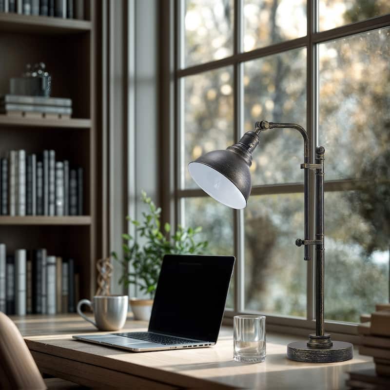 CO-Z 28" Rustic Adjustable Desk Lamp in Aged Bronze Finish - Aged Bronze
