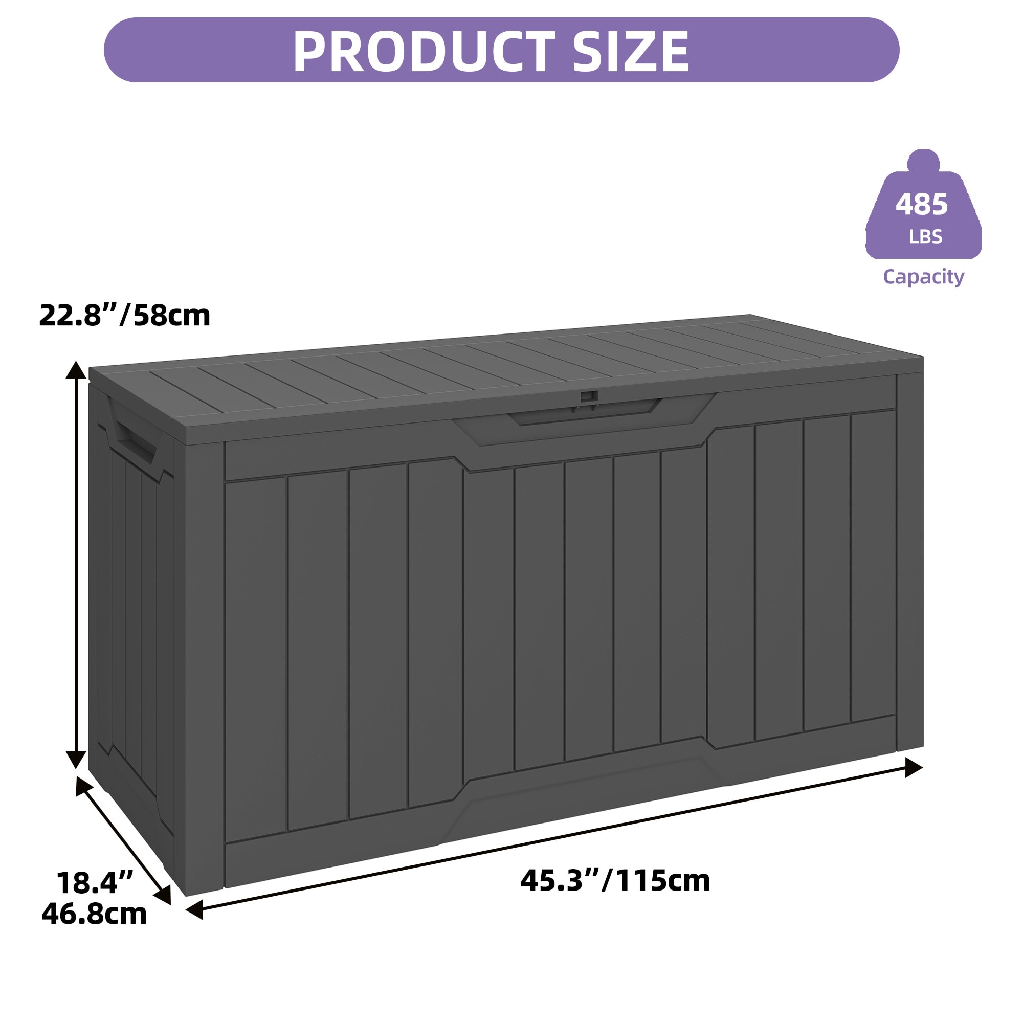 Moasis 80 Gallon (300L) Outdoor Storage Cabinet, Polypropylene Resin, Wood Grain