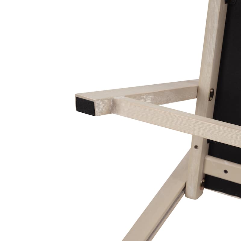 Contemporary 19" Wide Portable Folding Brushed Wooden Dining Chairs with Padded Cushion