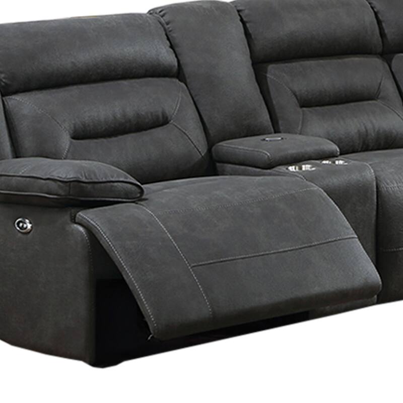 3-Piece Gel Leatherette Upholstered Reclining Sectional