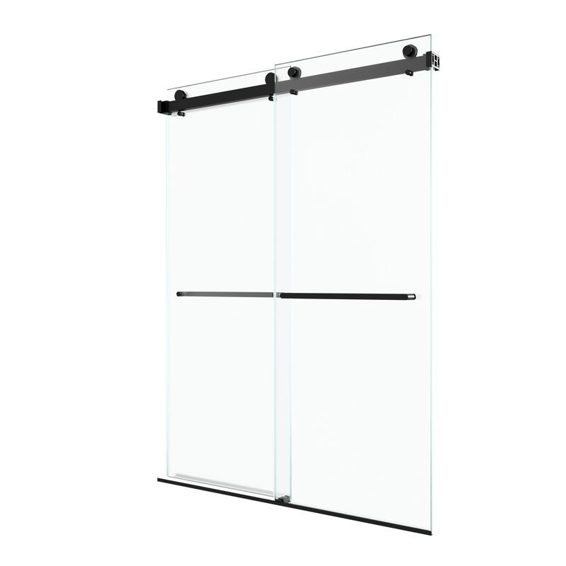 GDFStudio - Modern Minimalist Frameless Double Sliding Shower Door with 3/8" SGCC Tempered Glass & Stainless Steel Hardware