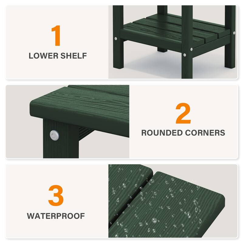 Outdoor HDPE Classic Double-Layer Adirondack Side Table