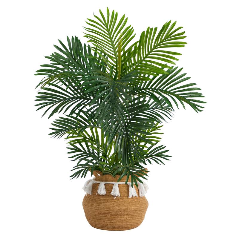 Artificial Palm Tree 40In Indoor Outdoor Decor Boho Planter Tree - Green