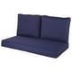 preview thumbnail 19 of 163, Haven Way Universal Outdoor Deep Seat Loveseat Cushion Set 46x26 - Navy