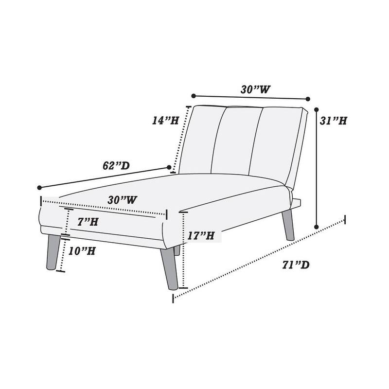 Navy Polyfiber 2pc Sectional Sofa with Wood Legs, Adjustable Chaise, Convertible Bed